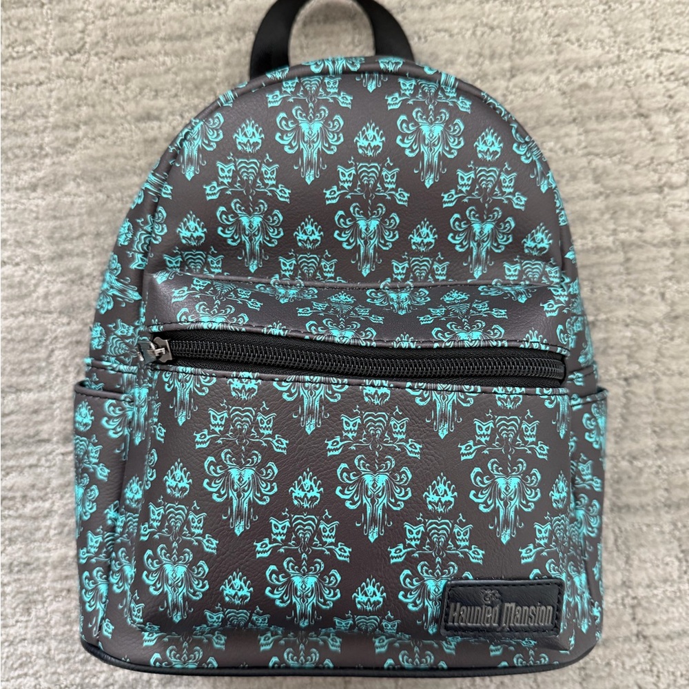 Haunted Mansion Mini Backpack in Teal Pattern